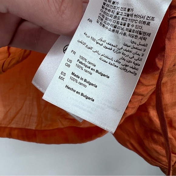 Sandro Orange Evana Side Tie Gathered Hem Crop Top - Picture 8 of 9